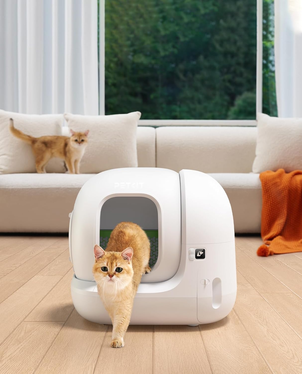 PETKIT Pura Max 2 Selbstreinigende Katzentoilette, 76L Katzenklo Selbstreinigend,xSecure,Geruchsbeseitigung,App-Steuerung,Große Fassungsvermögen,für Mehrere Katzen(Deo und Sandkissen Frei, mit N50)